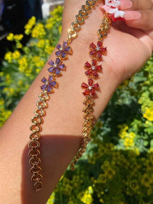 Heart flower bracelets